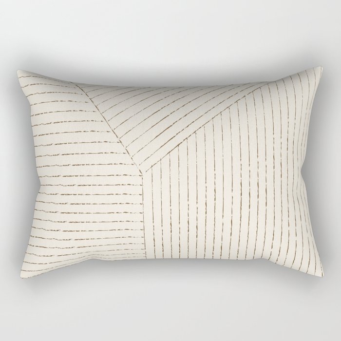 Lines (Cream & Chocolate) Rectangular Pillow