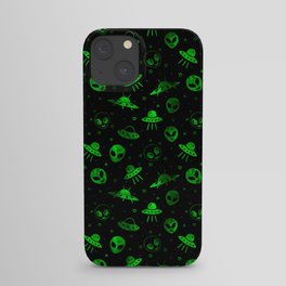 Aliens and UFOs Pattern iPhone Case