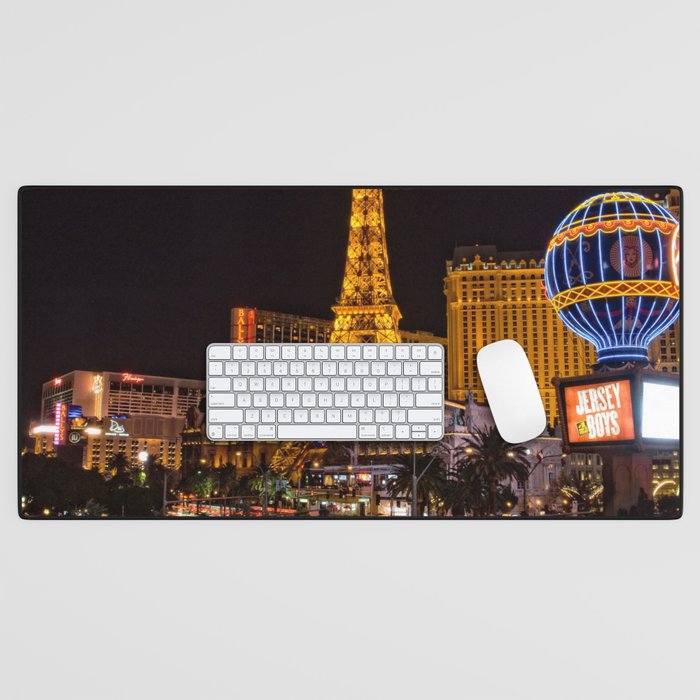 USA Photography - Paris Las Vegas Desk Mat