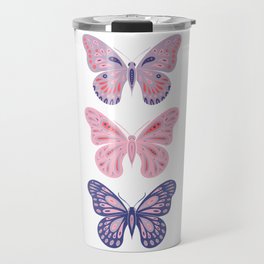Three Butterflies - Purple & Pink Travel Mug