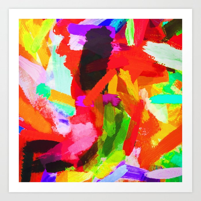 Red Orange Blue Green Purple Painting Texture Abstract Background Art Print By Timla Society6