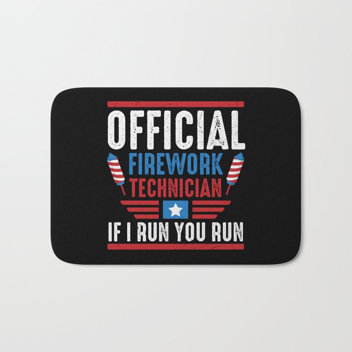 Funny Official Firework Technician Bath Mat