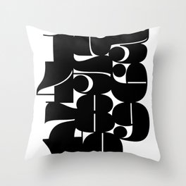 Numbers Black Throw Pillow