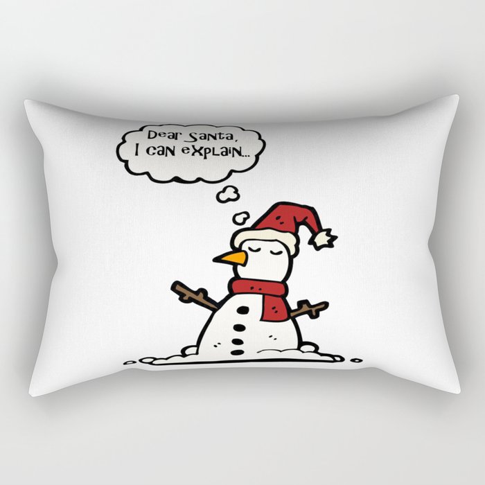Anxious Snowman Rectangular Pillow