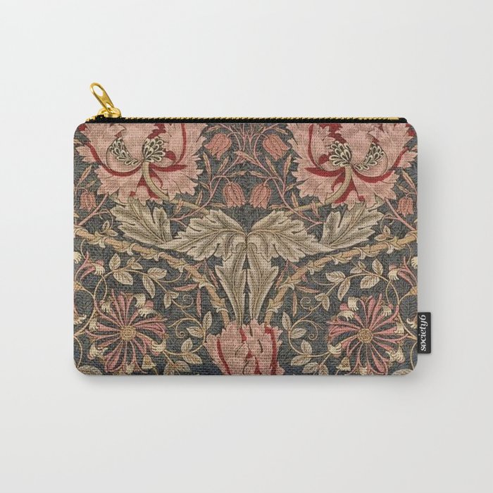 William Morris Honeysuckle Tuscany Italian Textile Floral Pattern Carry-All Pouch
