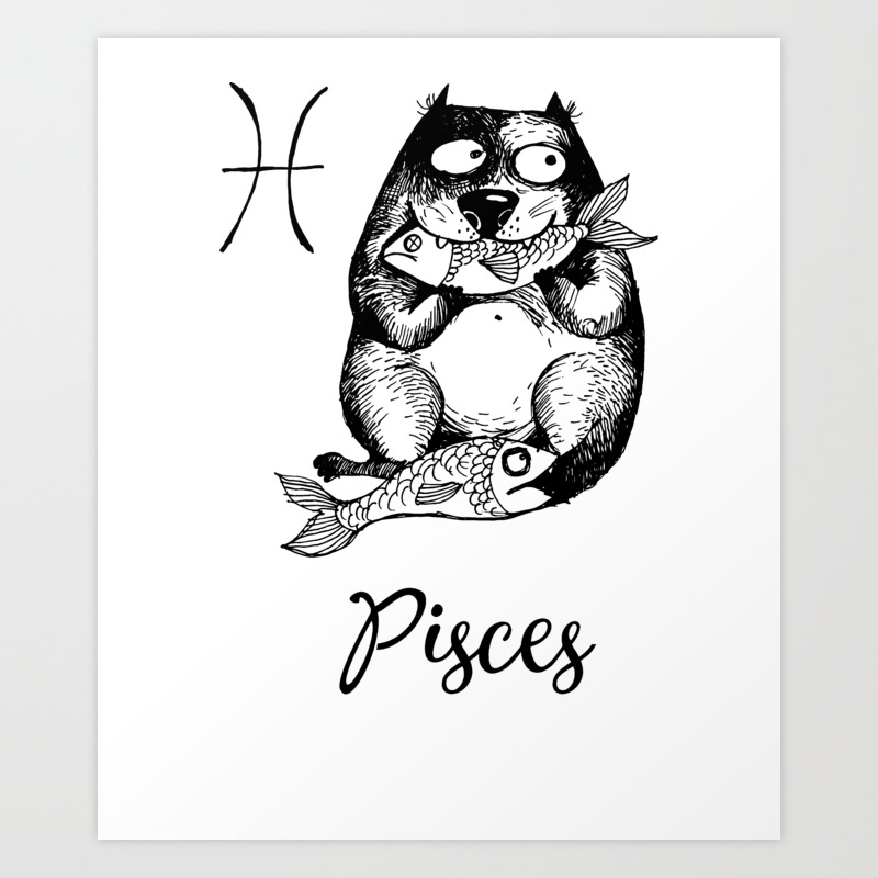 Funny Pisces Cat Zodiac March Unisex Shirt Birthday Gift Art Print by  Top10Merch | Society6
