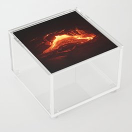 Details of an active lava flow, hot magma emerges from a crack in the earth Acrylic Box