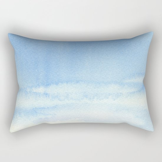 Sky and Grass Landscape Watercolor Rectangular Pillow