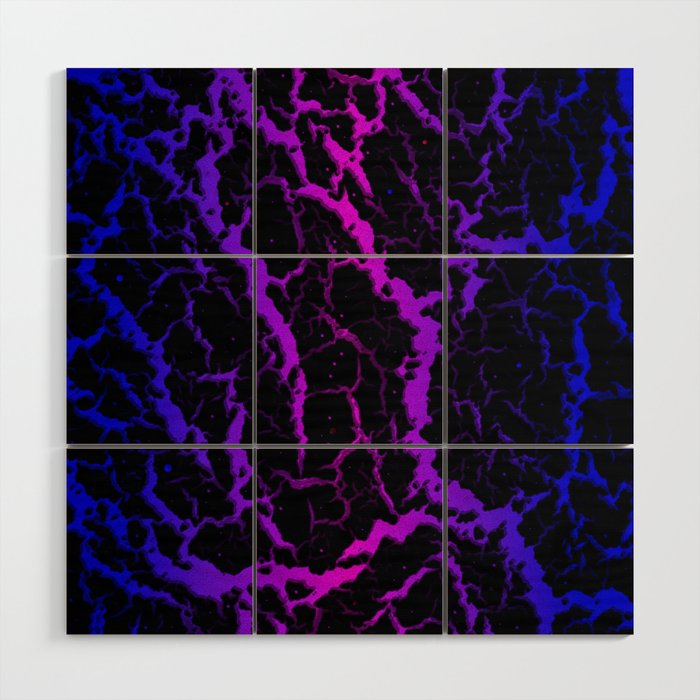 Cracked Space Lava - Blue/Pink Wood Wall Art