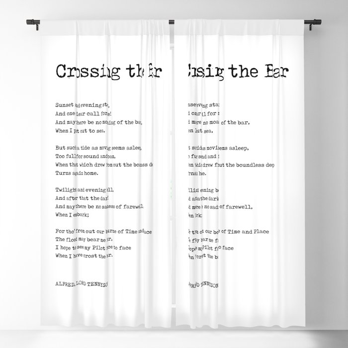 Crossing The Bar - Alfred Lord Tennyson Poem - Literature - Typewriter Print 1 Blackout Curtain