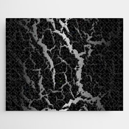 Cracked Space Lava - Black/White Jigsaw Puzzle