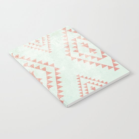 mint & coral tribal pattern Notebook