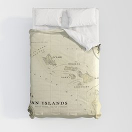 Hawaiian Islands [vintage inspired] map print Comforter