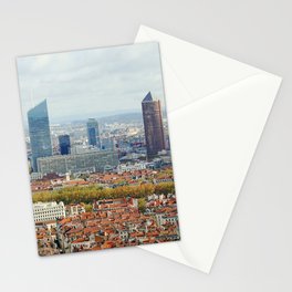 Panoramic view of Lyon | Auvergne Rhone Alpes Cityscape | Fourviere hill viewpoint Stationery Card