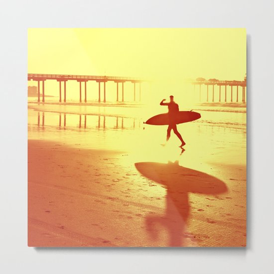 The Shadow Surfer Metal Print