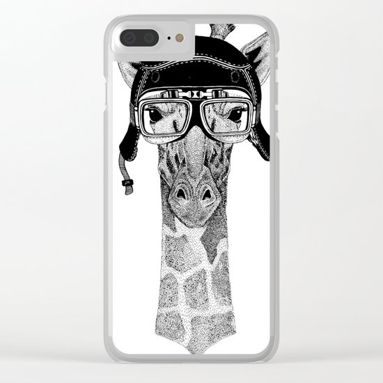 Giraffe Helmet Clear iPhone Case