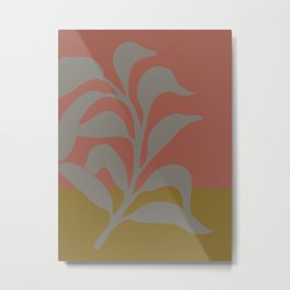 Lazy leaf 2 bolt print Metal Print | Handmadeleaf, Coolcolourprint, Misti, Flower, Minimalprint, Abstractminimal, Mihoartstudio, Freshprint, Collage, Bouquet 