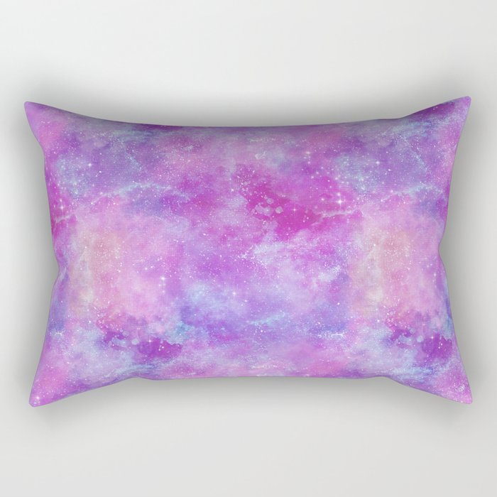 Purple Pink Galaxy Painting Rectangular Pillow