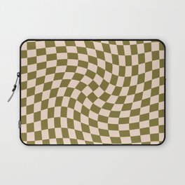 Check VI - Green Twist — Checkerboard Print Laptop Sleeve