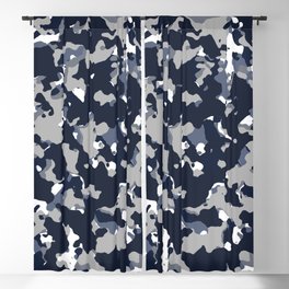 Blue Grey Camouflage Blackout Curtain