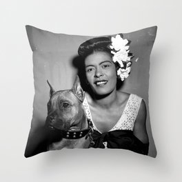 Billie Holiday : Lady Day & Her Mister Throw Pillow