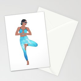 Tree Pose | Yoga Galaxy Girl Stationery Card