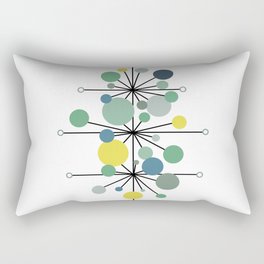 Atomic Age Nuclear Abstract Motif — Mid Century Modern Pattern Rectangular Pillow