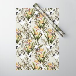 Crane among bird of paradise Wrapping Paper