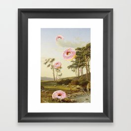 CLOUDY WITH A CHANCE OF DONUTS Framed Art Print