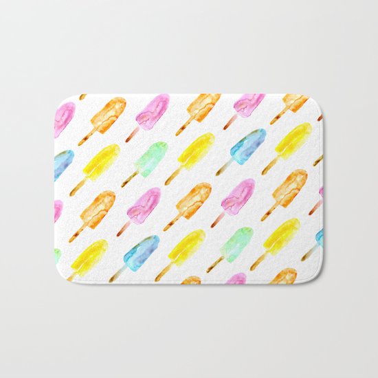 Watercolor popsicles Bath Mat