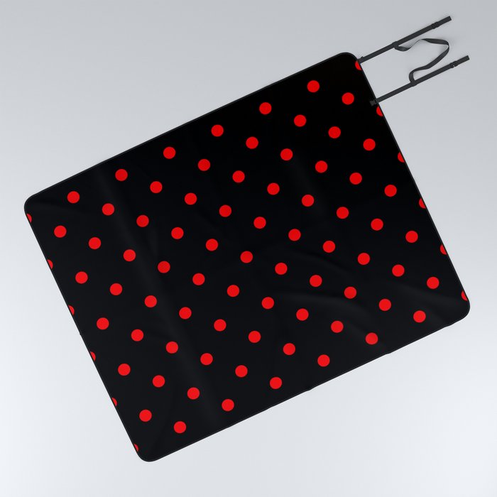 Purely Red - polka 7 Picnic Blanket