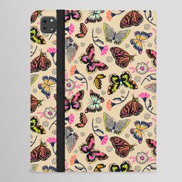 Colourful spring butterflies and flowers on sand iPad Folio Case