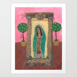 Our Lady of Guadalupe Altarpiece · Retablo de la Virgen de Guadalupe Art Print
