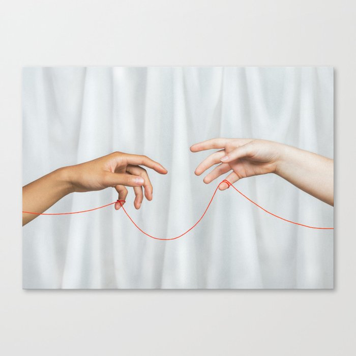 red string of fate Canvas Print