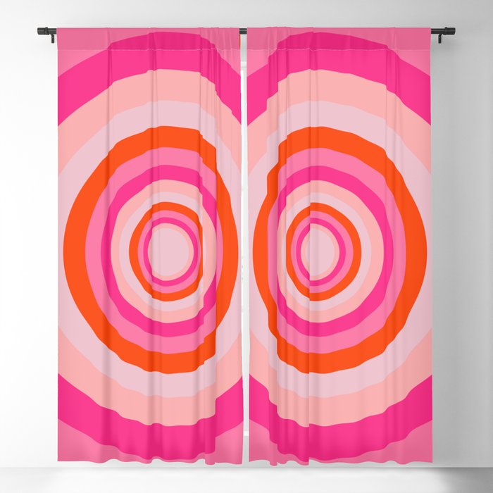Pink Psychedelic Circles (xii 2021) Blackout Curtain