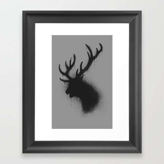 Dark deer Framed Art Print