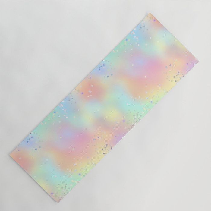 Pretty Holographic Glitter Rainbow Yoga Mat