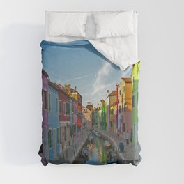 Case Colorate Burano ,Venice,Italy Duvet Cover