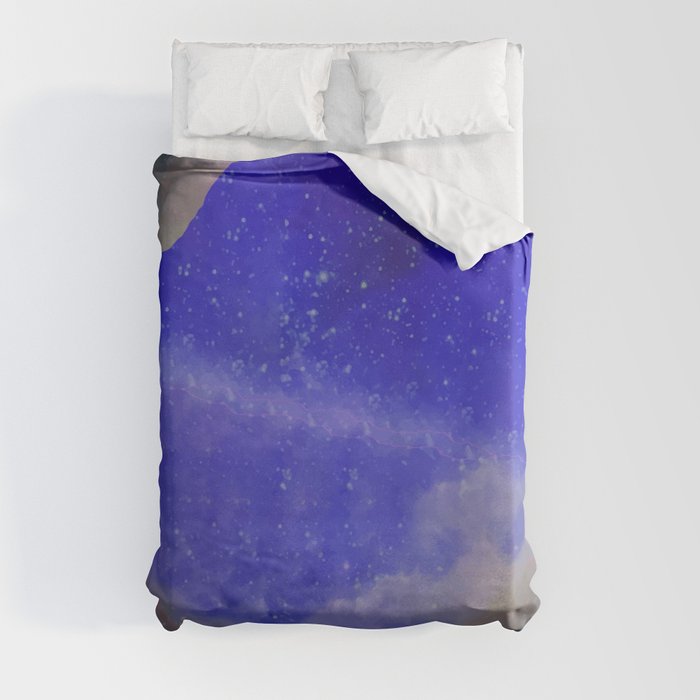 Journey to Blue Space Duvet Cover
