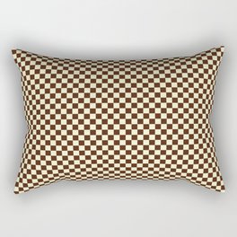 Chocolate Brown and Cream Checkerboard Squares Rectangular Pillow