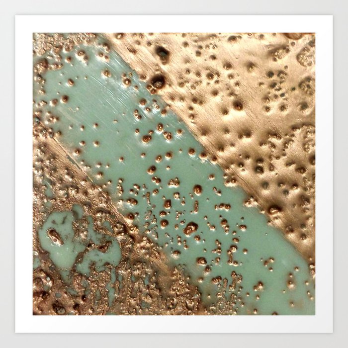 Melting Gold Encaustic Painting On Stone Art Print By