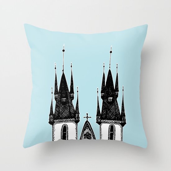 Tyn Church - Prague Throw Pillow
