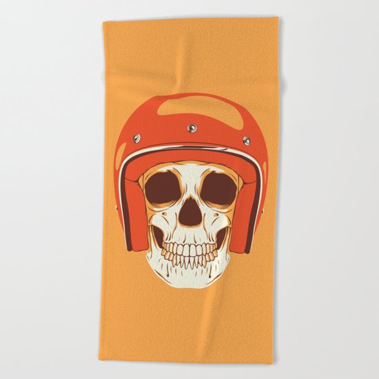 Helmet Skull Beach Towel