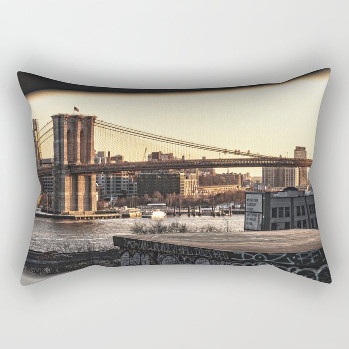 Brooklyn Bridge | New York City Views | HDR Travel Photography Rectangular Pillow