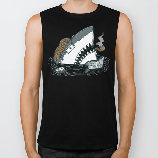 The Dad Shark Biker Tank