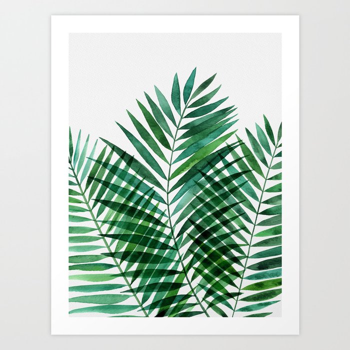 Cool Green Palms Art Print