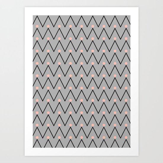 Chevron and dots 1 Art Print