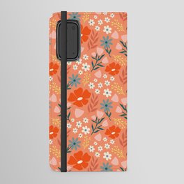 Wildflowers Pattern in Pink Android Wallet Case