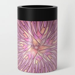 Abstract Modern Floral Fractal Art Berry Colors Can Cooler