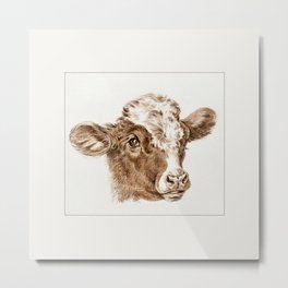 Head of a cow by Jean Bernard Metal Print
